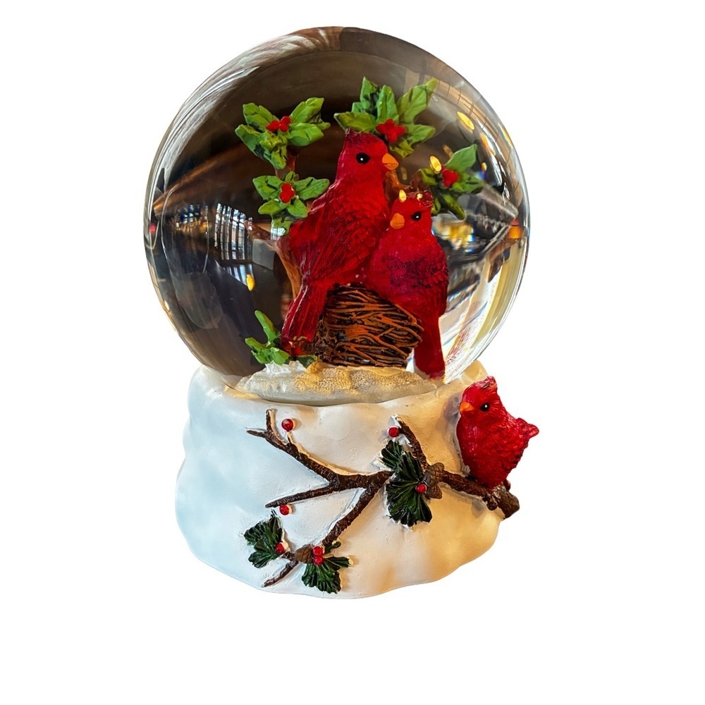 Martha Stewart Cardinal Musical Snow Globe Christmas Decor